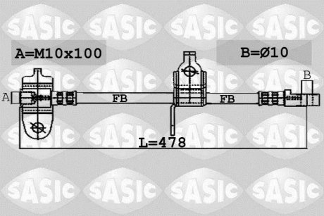 Шланг торм. передний RWD SASIC 6606032