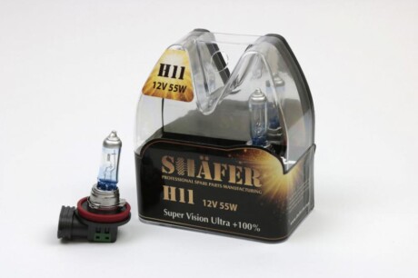 Лампа галогенова H11 12V55W Super Vision Ultra +100% SHAFER SL3011