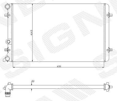 РАДІАТОР | VW GOLF IV CABRIOLET, 04.98 - 10.03 Signeda RA65201A (фото 1)