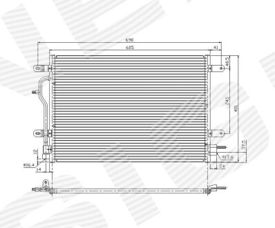 РАДІАТОР КОНДИЦІОНЕРА | AUDI A6 (C5), 01 - 05 Signeda RC94583 (фото 1)