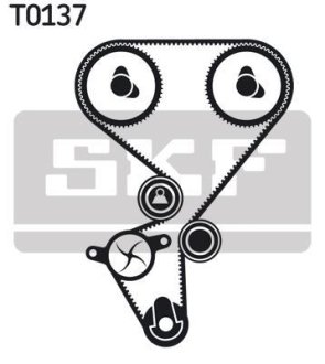 Комплект (ремінь+ролик+помпа) SKF VKMC03130