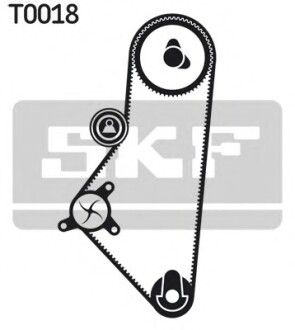 Комплект (ремінь+ролик+помпа) SKF VKMC032012