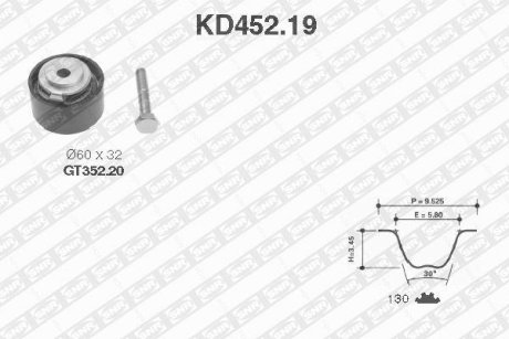 Комплект ремня ГРМ SNR NTN KD45219