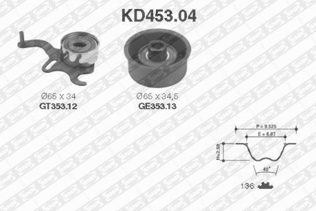 К-кт ГРМ Opel Astra, Corsa, Vectra 1.7D/TD 92-02 SNR NTN KD45304