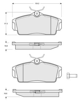 Комплект гальмівних колодок STARLINE BDS182