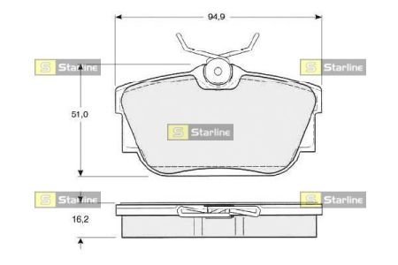 Гальмівні колодки дискові STARLINE BD S307