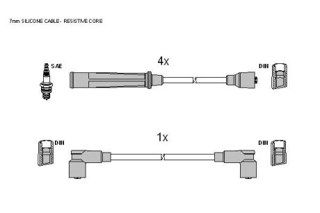 Комплект кабелiв запалювання STARLINE ZK 3714
