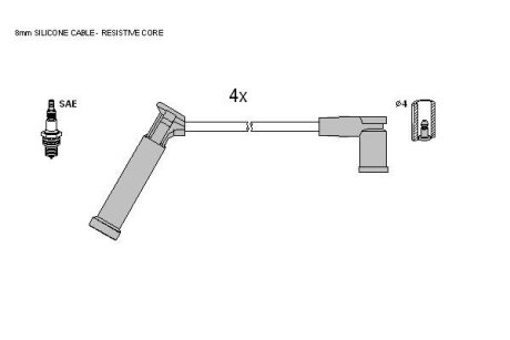Комплект кабелiв запалювання STARLINE ZK 8856