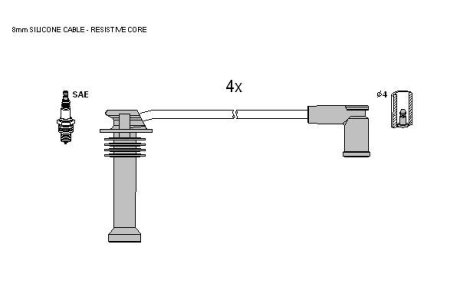 Комплект проводів запалювання STARLINE ZK 9636