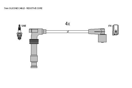Комплект кабелiв запалювання STARLINE ZK 9772