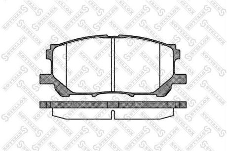 Колодки гальмівні дискові передні (з пластинами) TOYOTA HARRIER (MCU3_, MHU3_, ACU3_, GSU3_), 10/2003 - STELLOX 1050000B-SX