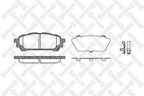 Колодки гальмівні дискові задні SUBARU IMPREZA (GD, GG) 2.0I 16V AWD, 2.0 I R AWD 10/2000-, SUBARU FORESTER (SG) 2.0S TURBO AWD, 2.5XT AWD 07/2002- STELLOX 1187001-SX