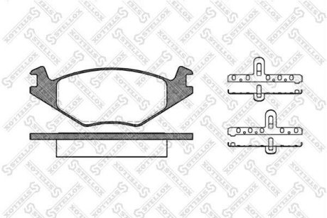 Колодки гальмівні дискові передні VW Golf II 1.1/1.3/1.6D <91 STELLOX 182020-SX