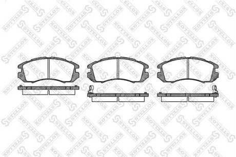 Колодки гальмівні дискові передні SUBARU IMPREZA (GC, GFC, GF) 08/1992 - 12/2000, SUBARU LEGACY I (BC, BJF,) 01/1989 - 08/1994, SUBARU LEGACY II (BD, BG) 07/1994 - 03/1999 STELLOX 202012-SX