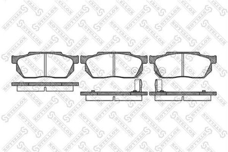 Колодки гальмівні дискові передні HONDA CIVIC IV (EC, ED, EE) 1.3, 1.3 16 V, 1.4L 09/1987 - 10/1993, HONDA CIVIC III (AM, AK, AU, AL, AJ, AG, AH) 1.5 GL 10/1983 - 10/1987, HONDA CRX I (AF, AS) 1.3, 1.5 10/1983 - 10/1987, HONDA CRX II (ED, EE) 10/198 STELLOX 204002-SX