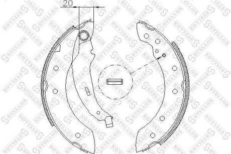 Колодки гальмівні барабані RENAULT LAGUNA I (B56_, 556_) 11/1993-03/2001 STELLOX 210101-SX