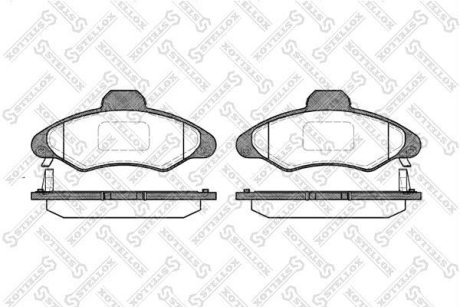 Колодки гальмівні дискові передні (з пластинами) FORD ESCORT (91) EXPRESS (AVL) 07/1990-12/1994, FORD ESCORT (95) BOX (AVL) 12/1995-06/2001, FORD ESCORT CLASSIC (AAL, ABL) 10/1998-07/2000 STELLOX 342004B-SX