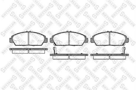 Колодки гальмівні дискові передні (з пластинами) HONDA PRELUDE (BB) 2.0I, 2.2I 01/1991-09/1996, HONDA ACCORD (CC7) 2.0I 03/1993-01/1996, HONDA ACCORD (CE, CF) 1.8I, 2.0I, 2.0TDI 02/1996-10/1998 STELLOX 417002B-SX