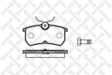 Колодки гальмівні дискові задні з пластинами Ford Focus 1.4i-2.0i/1.8TD 98-04 STELLOX 704000B-SX