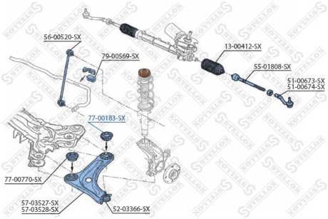 Сайлентблок важеля STELLOX 7700183SX