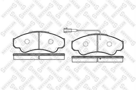 Колодки гальмівні дискові передні FIAT DUCATO BOX (230L) 03/1994-04/2002 (Год выпуска: с 09/2001-), DUCATO BUS (230) 03/1994-04/2002, DUCATO PLATFORM/CHASSIS (230) 03/1994-04/2002, DUCATO BUS (244, Z_) 04/2002-, DUCATO BOX (244) 04/2002-, DUCATO PLAT STELLOX 971001-SX