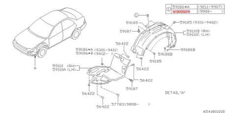 Клипса SUBARU 909300029