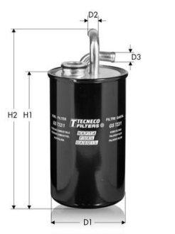 Фільтр паливний Chrysler Sebring 01-10 /Dodge Avenger 07-, Caliber 06- /Jeep Compass 06-, Patriot 04- Tecneco GS722/1