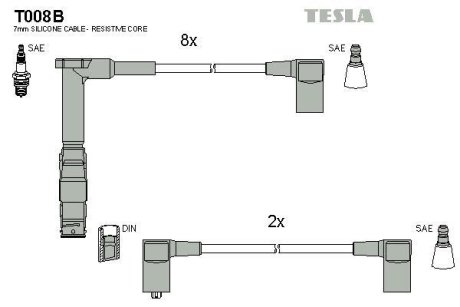 Дроти запалення, набір TESLA T008B