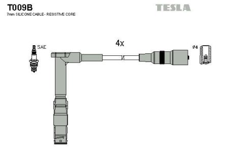 Провода MB C180 200 220 E200 220 1.8 2.0 2.2 92-01 TESLA T009B