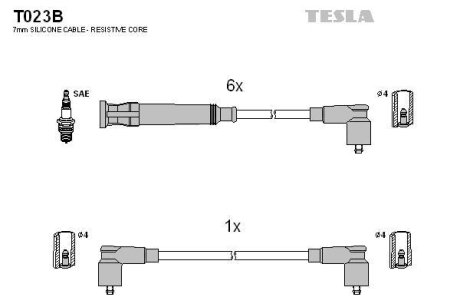 Дроти запалення, набір TESLA T023B