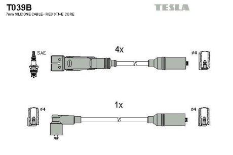 Дроти запалення, набір TESLA T039B