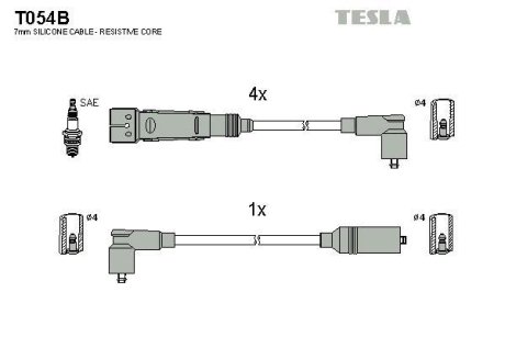 Дроти запалення, набір TESLA T054B