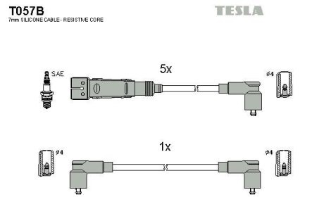 Дроти запалення, набір TESLA T057B