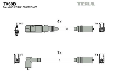 Дроти запалення, набір TESLA T068B