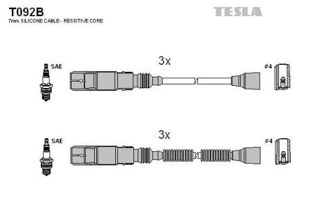 Дроти запалення, набір TESLA T092B