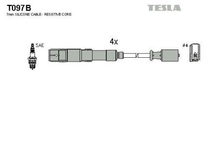 Дроти запалення, набір TESLA T097B