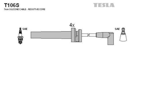 Дроти запалення, набір TESLA T106S