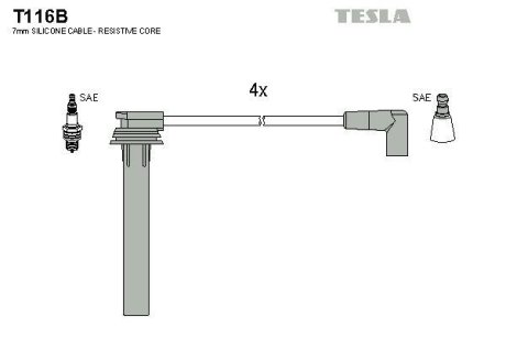 Дроти запалення, набір TESLA T116B