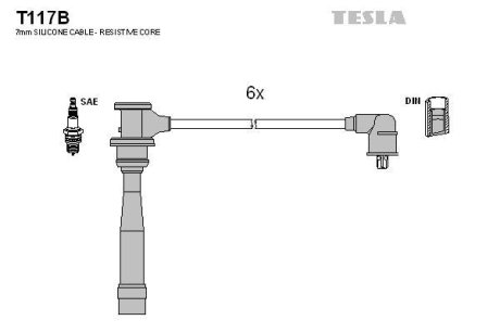 Дроти запалення, набір TESLA T117B