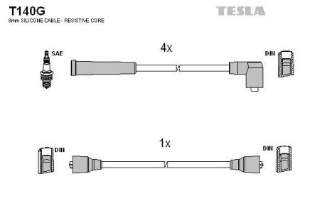 Дроти запалення, набір TESLA T140G