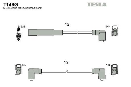 Дроти запалення, набір TESLA T146G