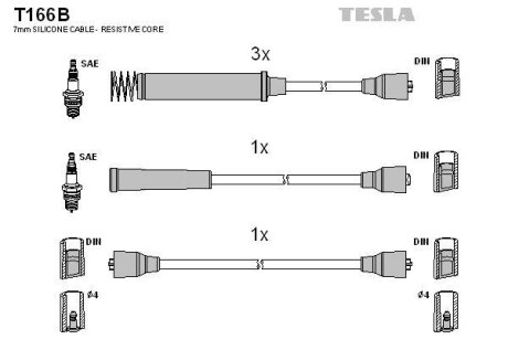 Дроти запалення, набір TESLA T166B