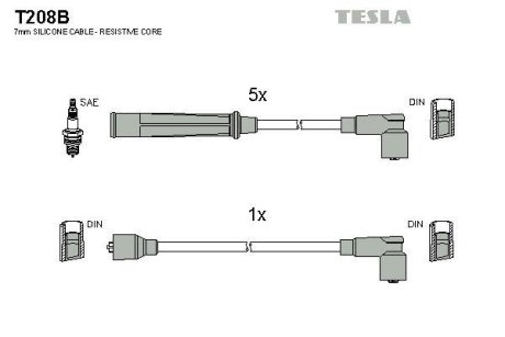 Дроти запалення, набір TESLA T208B