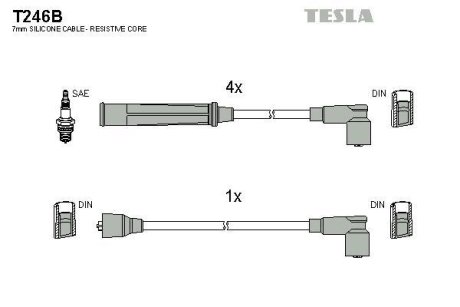 Дроти запалення, набір TESLA T246B