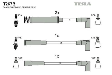 Дроти запалення, набір TESLA T267B