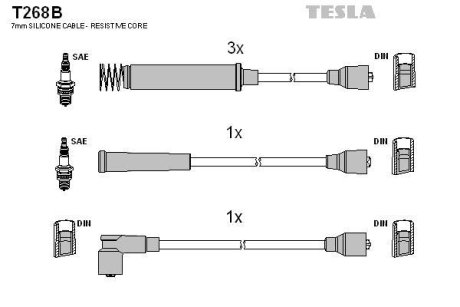 Дроти запалення, набір TESLA T268B