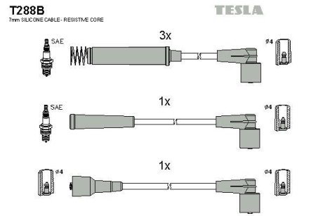 Дроти запалення, набір TESLA T288B