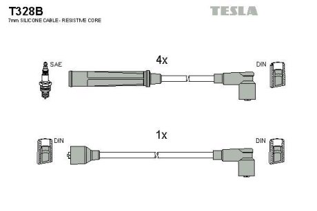 Дроти запалення, набір TESLA T328B