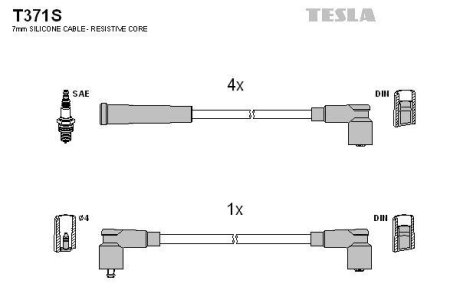 Дроти запалення, набір TESLA T371S