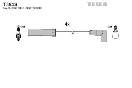 Дроти запалення, набір TESLA T394S